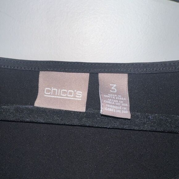 Chico’s Women’s Abstract Printed Long Sleeve Top Black Brown Size 3 (XL) - Picture 4 of 4